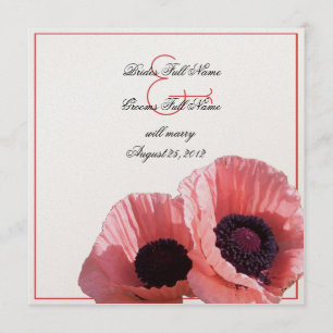 Invitation Coral Pink Poppies