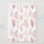 Invitation Coral Pink Sea Shell Ocean Beach Mariage (Dos)