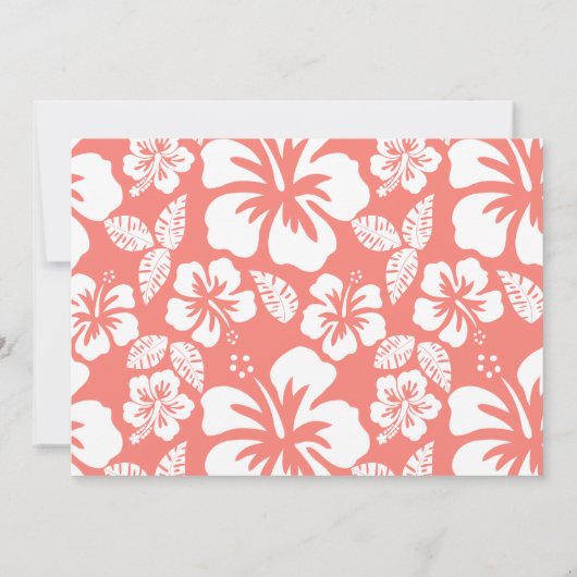 Invitation Coral Pink Tropical Hibiscus; Summer Palm (Dos)