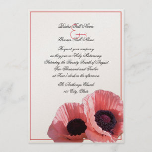 Invitation Coral Poppies