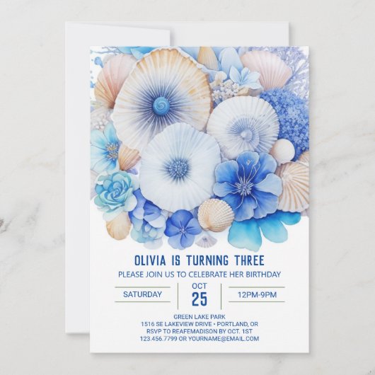 Invitation Coral Reef Discovery Boy Anniversaire (Devant)