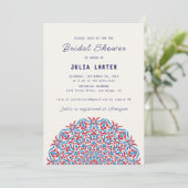 Invitation Coral Reef Marble Stone Mandala Bridal Shower (Debout devant)
