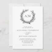 Invitation Coral Reef Nautique gris foncé Mariage minimal (Devant)