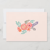 Invitation Coral rose aquarelle Fleur Surprise (Dos)