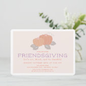 Invitation Coral rose Citrouille Friendsgiving (Debout devant)