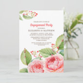 Invitation Coral rose Floral (Debout devant)