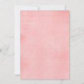 Invitation Coral rose floral aquarelle fille baby shower (Dos)