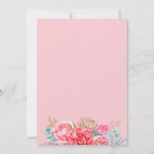 Invitation Coral rose Florals Espagnol 65ème anniversaire (Dos)