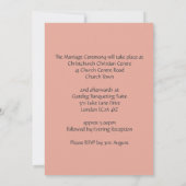 Invitation Coral rose MARIAGE floral personnalisé (Dos)