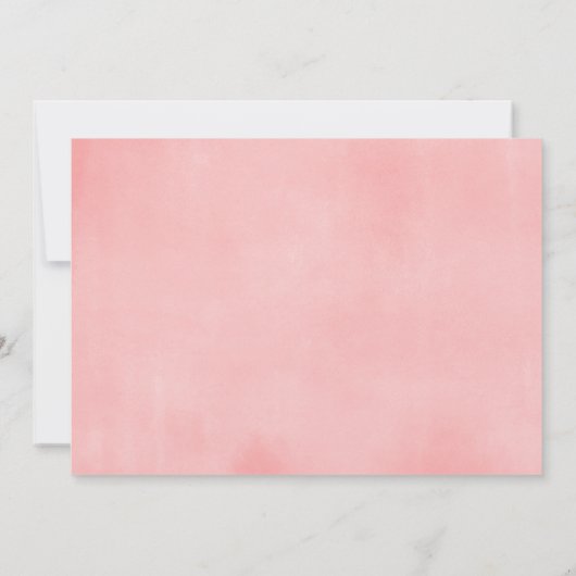 Invitation Coral rose pâle Fleur de thé fête d'anniversaire (Dos)