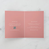 Invitation Coral rose QR Code moderne Mariage élégant (Intérieur)