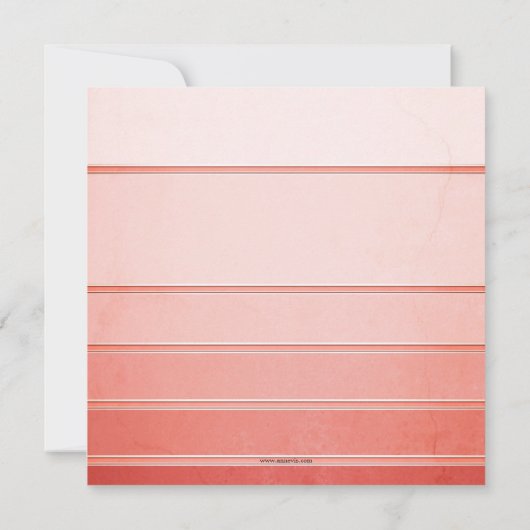 Invitation Coral rose rayé ton sur Mariage de ton (Dos)
