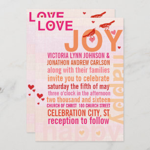 Invitation Coral rose rouge Floral moderne Typographie Insépa