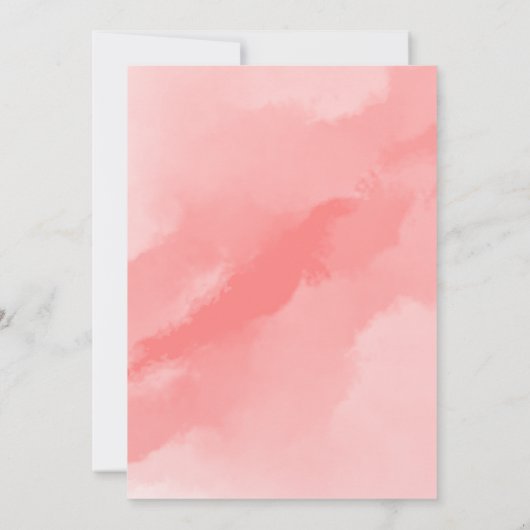 Invitation Coral rose Simple Elegant Mariage Aquarelle (Dos)
