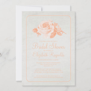 Invitation Coral Rustic Floral/Flower Fêtes de l'mariée Invit