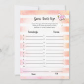 Invitation Coral Striped Flamant rose Devine Leur Age Douche  (Devant)