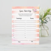 Invitation Coral Striped Flamant rose Devine Leur Age Douche  (Debout devant)