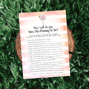 Invitation Coral Striped Flamant rose Qui Connaît Mommy Meill