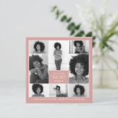 Invitation Coral tendance Photo Collage Graduation Party (Debout devant)