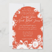 Invitation Coral Terracotta Floral Mariage (Devant)