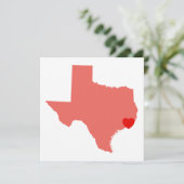 Invitation Coral Texas Red Heart Mariage (Debout devant)