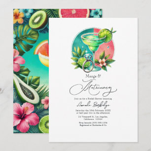 Invitation Coral, Turquoise et Citron Margs & Matrimony Maria