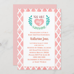 Invitation Coral Vous Êtes Mon Baby shower Soleil