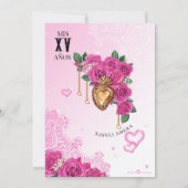 Invitation Corazon rose de Milagros Lowrider Quinceanera (Dos)