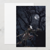 Invitation Corbeau et squelette de rat au clair de lune (Devant / Derrière)
