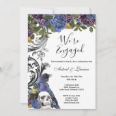 Invitation Corbeau foncé et partie d'engagement crâne (Devant)