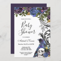 Corbeau foncé violet Baby shower Rose