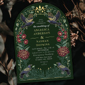 Invitation Corbeau gothique enchanté Mariage floral Ach