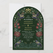 Invitation Corbeau gothique enchanté Mariage floral Ach (Devant)