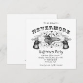 Invitation Corbeau Gothique Et Corneilles Fête D'Halloween (Devant / Derrière)