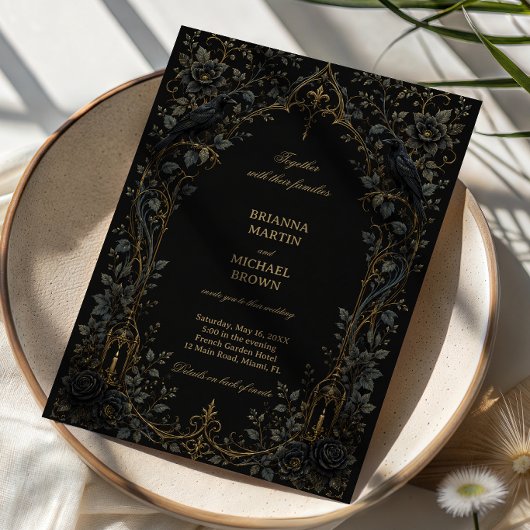 Invitation Corbeau gothique sombre