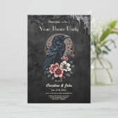 Invitation Corbeau noir (Debout devant)