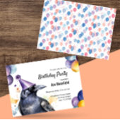 Invitation Corbeau Noir Corneille Sombre Mystique fête d'anni