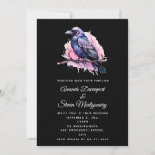 Invitation Corbeau noir sur un Mariage d'illustration de bran (Devant)