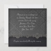 Invitation Corbeau Rouge Roses Noir Gris Damas (Dos)