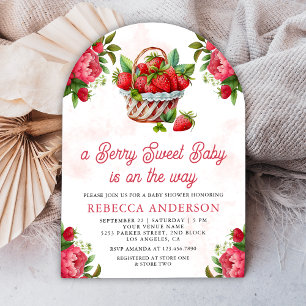 Invitation Corbeille de fraises Douceur fruitée Baby Shower A