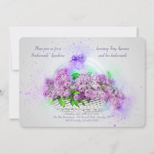 Invitation Corbeille de Lilas (Devant)
