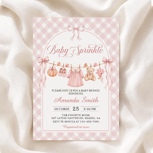 Invitation Corde à linge bébé Citrouille Automne Baby Sprinkl