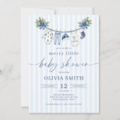 Invitation Corde à linge de bébé joyeuse petite douche Bébé r (Devant)
