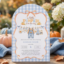 Corde à Linge Petit Citrouille Bleu Baby Shower