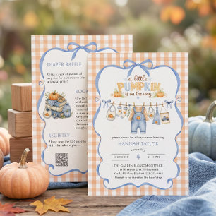 Invitation Corde à Linge Petit Citrouille Fête de Naissance A