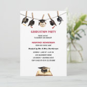 Invitation corde casquette simple fête de graduation (Debout devant)