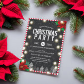 Invitation Corde de Noël clair noir blanc rouge vert