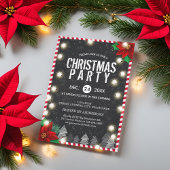 Invitation Corde de Noël clair noir blanc rouge vert