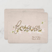 Invitation corde mariage pour toujours avec des fleurs (Devant / Derrière)