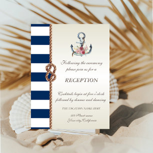 Invitation Corde Marine De Mariage De Plage, Réception Écarté